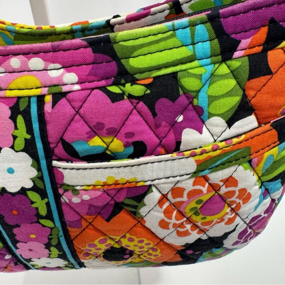 Vera Bradley Womens Colorful Floral Quilted Shoulder Bag Vibrant Pockets Zip